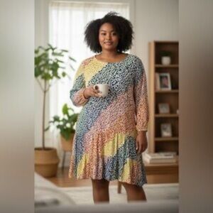 ELOQUII | Multicolor Patterned Women's Dress